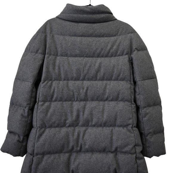 Aether Chelsea Puffer Coat Medium Gray Wool Full Zip Jacket Pockets Down Filled - Picture 3 of 6